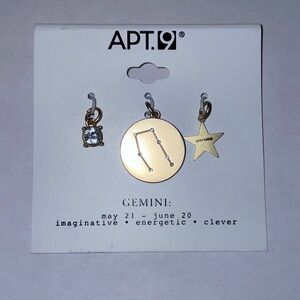 Apt. 9 Gold GEMINI Charm Trio NWT
